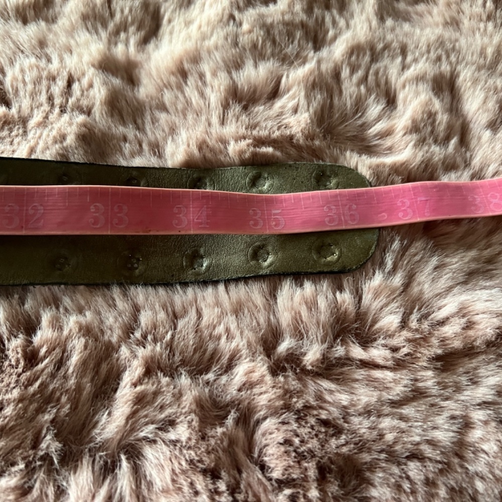 VINTAGE 80s Sage/Olive Suede Gold Tone Bling Studded Fashion Belt - unique! - Picture 11 of 14